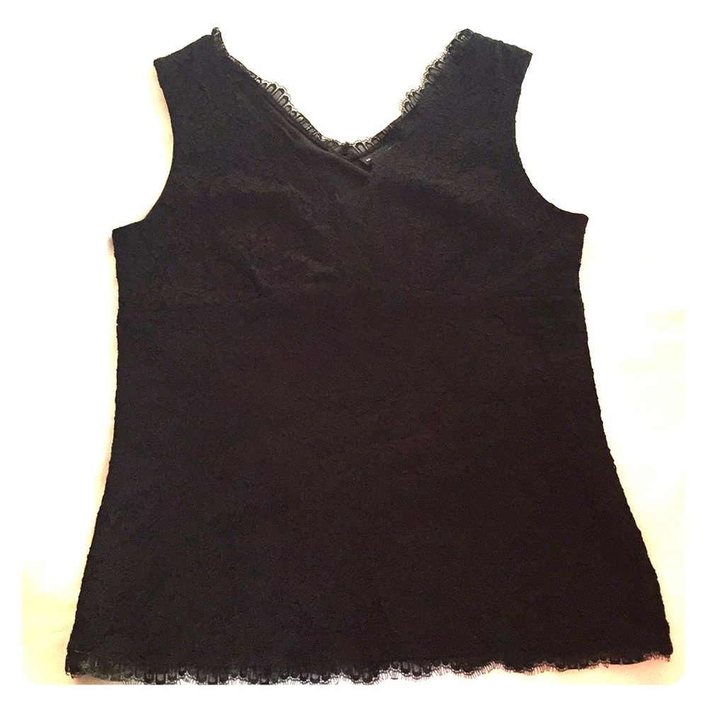 New York and Co lace black top tank cami-size L